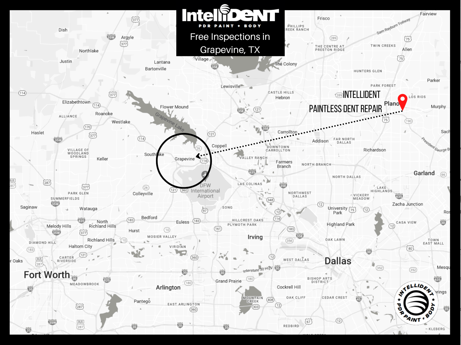 Map of IntelliDent vs Grapevine, Texas